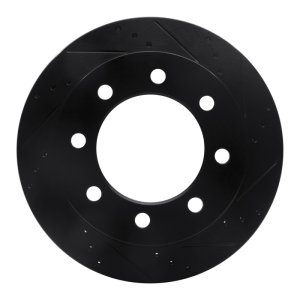 Dodge Ram 3500 Brake Rotor (1) - Rear Right - R1 Concepts - Drilled & Slotted - Black - `03-`08